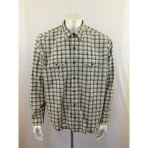 Double G Size XL Blue Green Plaid Men's Cotton Long Sleeve Button Up Shirt